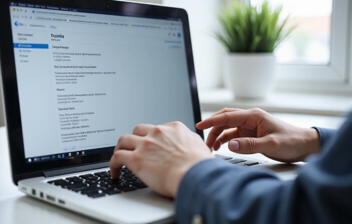 Persona escribiendo en un formulario de contacto digital