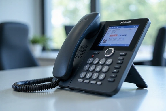 Teléfono de oficina moderno con pantalla táctil