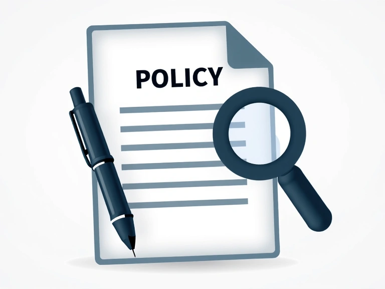 Ilustración de un documento legal con un bolígrafo y una lupa