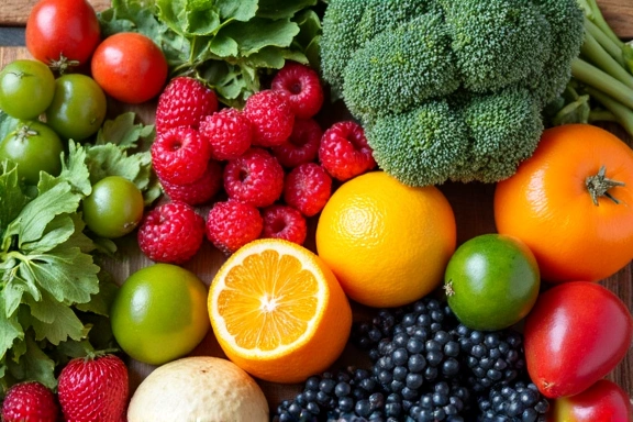 Imagen de frutas y verduras de temporada